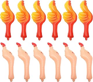Didiseaon Balloon Sticks 12pcs Inflatable Cheer Sticks Bam Bam Sticks Blow Up Noisemaker Thunder Sticks for Sports Holiday Party Sports Events Favors Supplies Football Accessories