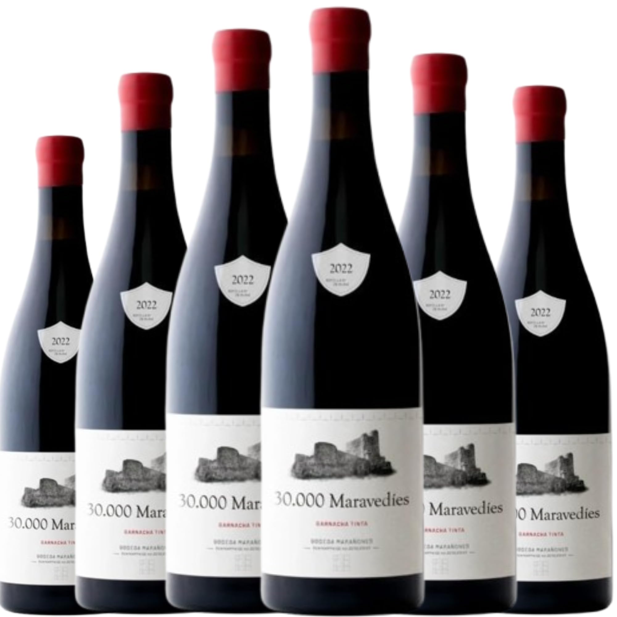 30.000 Maravedíes Tinto - Vino con crianza de 15 meses en madera y hormigón, elaborado con Garnacha y Morenillo, ideal para maridar carnes y platos especiados | 6 botellas