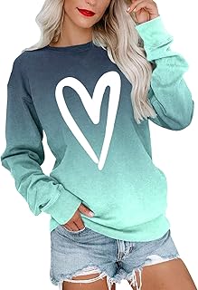 Valentine's Day Long Shirt Women's Elegant Long Sleeve Blouse Crew Neck Tops Women's Long Sleeve Tee Shirt Tunic T-Shirt Women's Crew Neck Shirt Top Tops