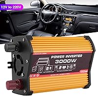 Vista 2 de Inversor de corriente para automóvil de 3000 W, convertidor de corriente CC 12 V a 110 V CA, inversor de onda sinusoidal modificada, adaptador