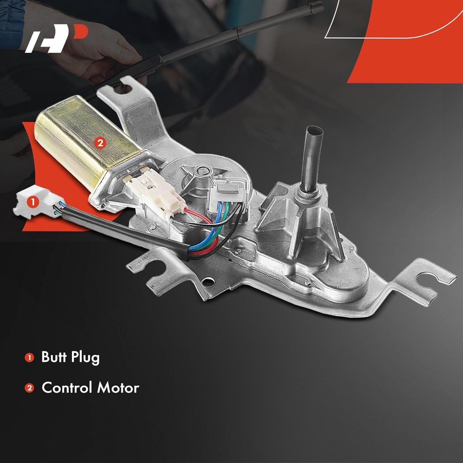 A-Premium Rear Windshield Wiper Motor Compatible with Subaru Forester 1998 1999 2000 2001 2002, 2.5L, Sport Utility, 4-Pin, Replace# 86510SA070, 86511FC060