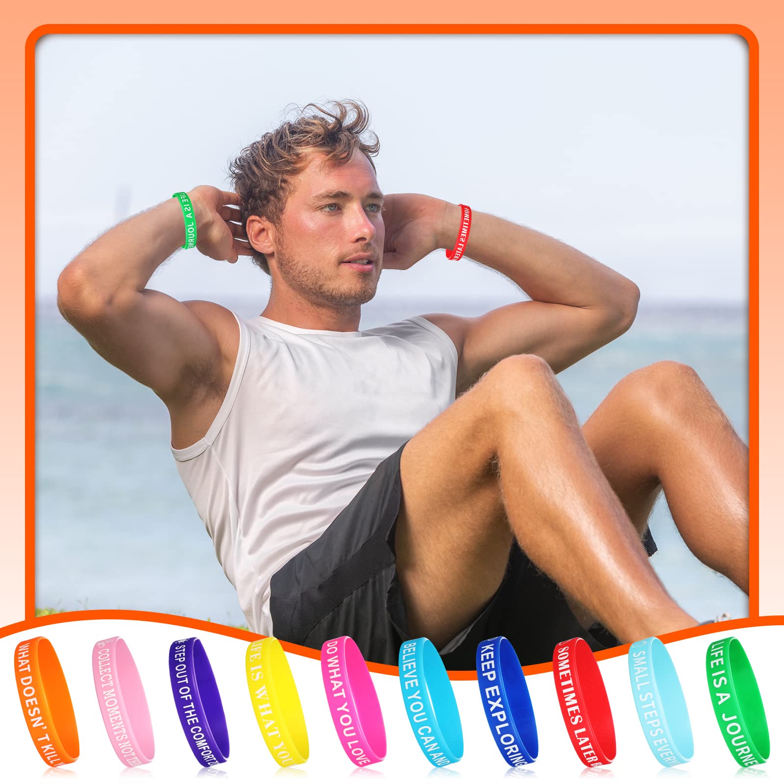 Lot De 20 Bracelets En Silicone De Motivation - 10 Citations Inspirantes - Pour Sport, Quotidien, Cadeau