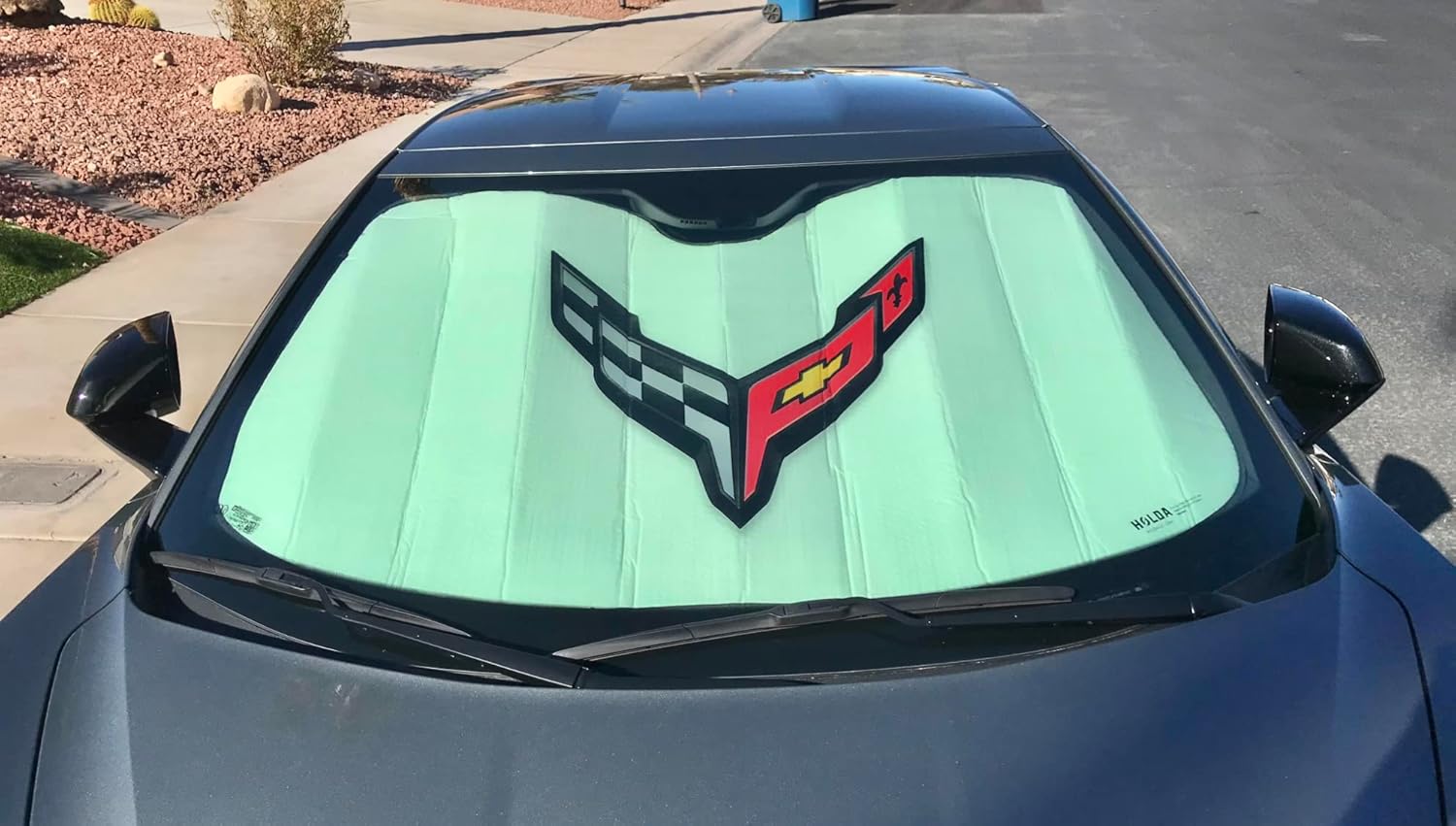 C8 Corvette Logo Windshield Sunshade, Heat Resistant UV