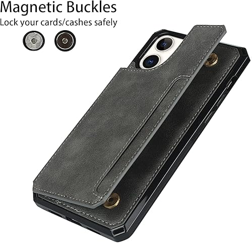 Miniatura 211 de Cavor for iPhone 11 Wallet Case with Card Slots Holder,Premium PU Leather Kickstand Feature Case [Wrist Strap] Double Magnetic Clasp Shockproof Flip