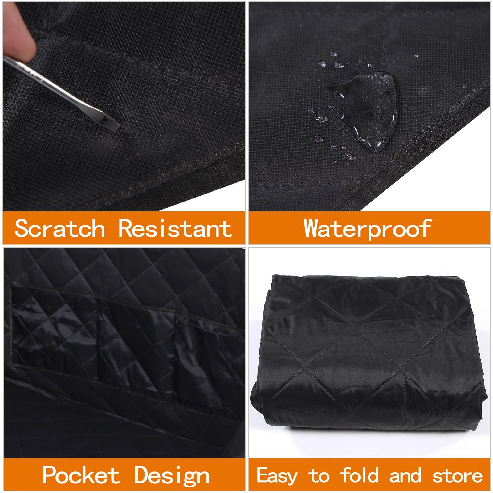 SUV Cargo Liner For Dogs Large Cargo Liner For SUV Waterproof Trunk Cover For Dogs With Detachable Pocket Black Xl 55 X 91