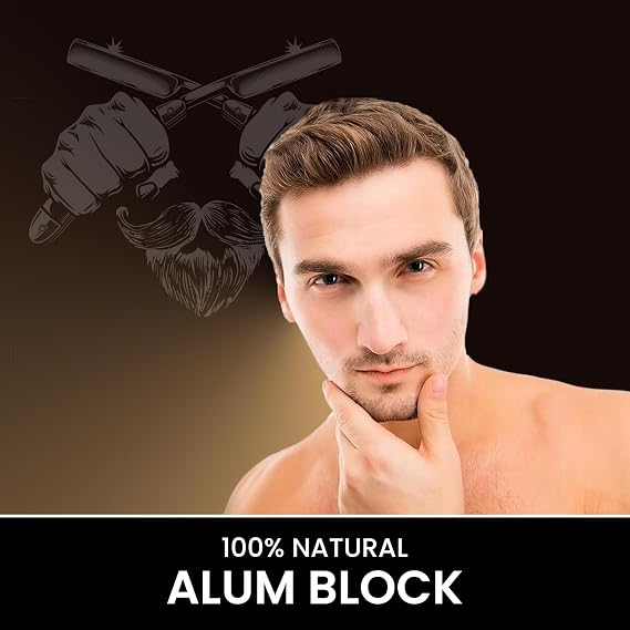 Alum Block for Shaving - Premium Quality | Razor Burn Relief & Skin Soothing Aftershave in Durable Plastic Case | Pack of 3