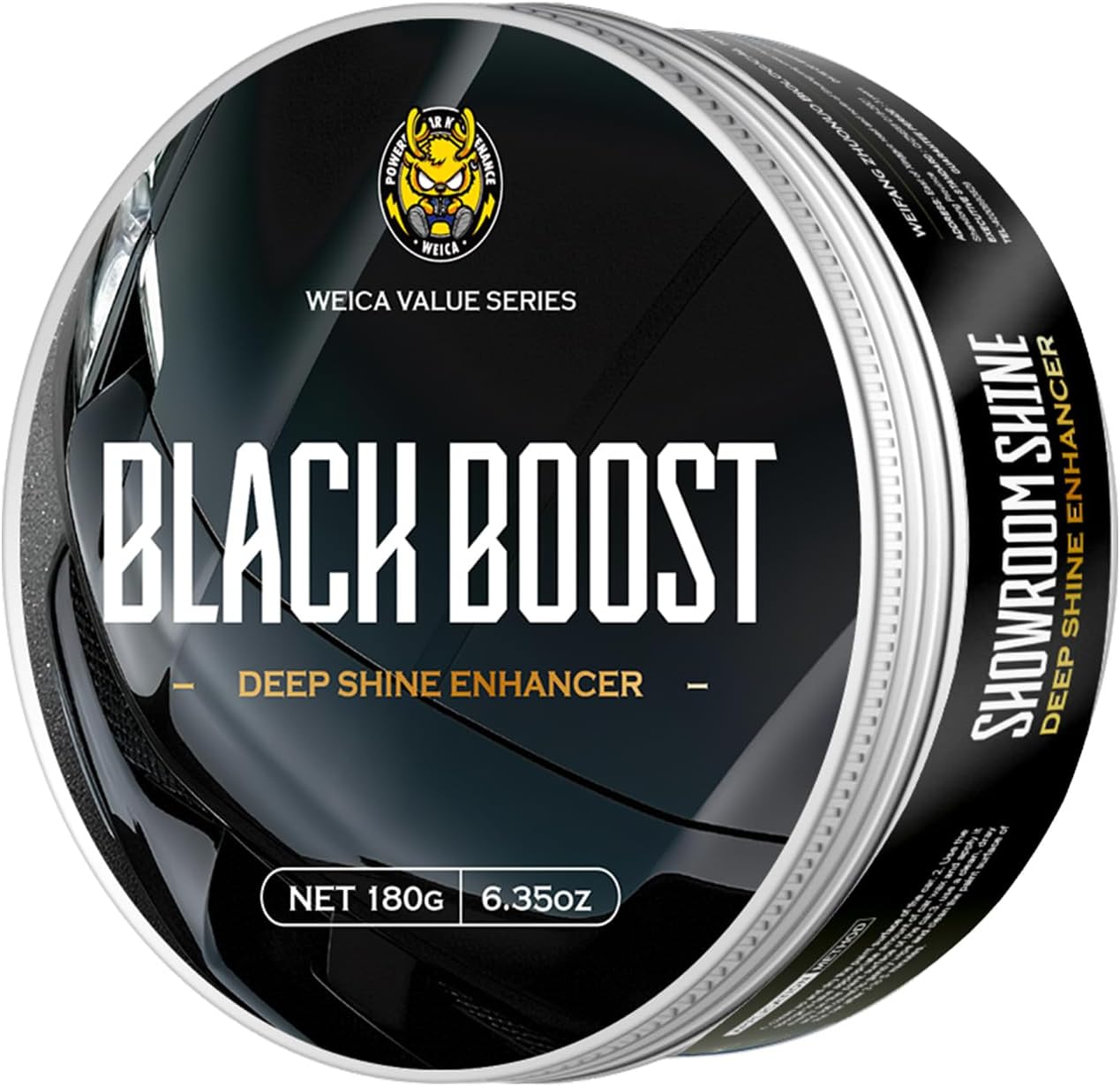 Black Car Wax Kit - Carnauba Cleaner, Scratch Resistance Auto Ceramics Coating for Faster Detailing and Lasting Shine - 180g With Waxing Sponge and Towel