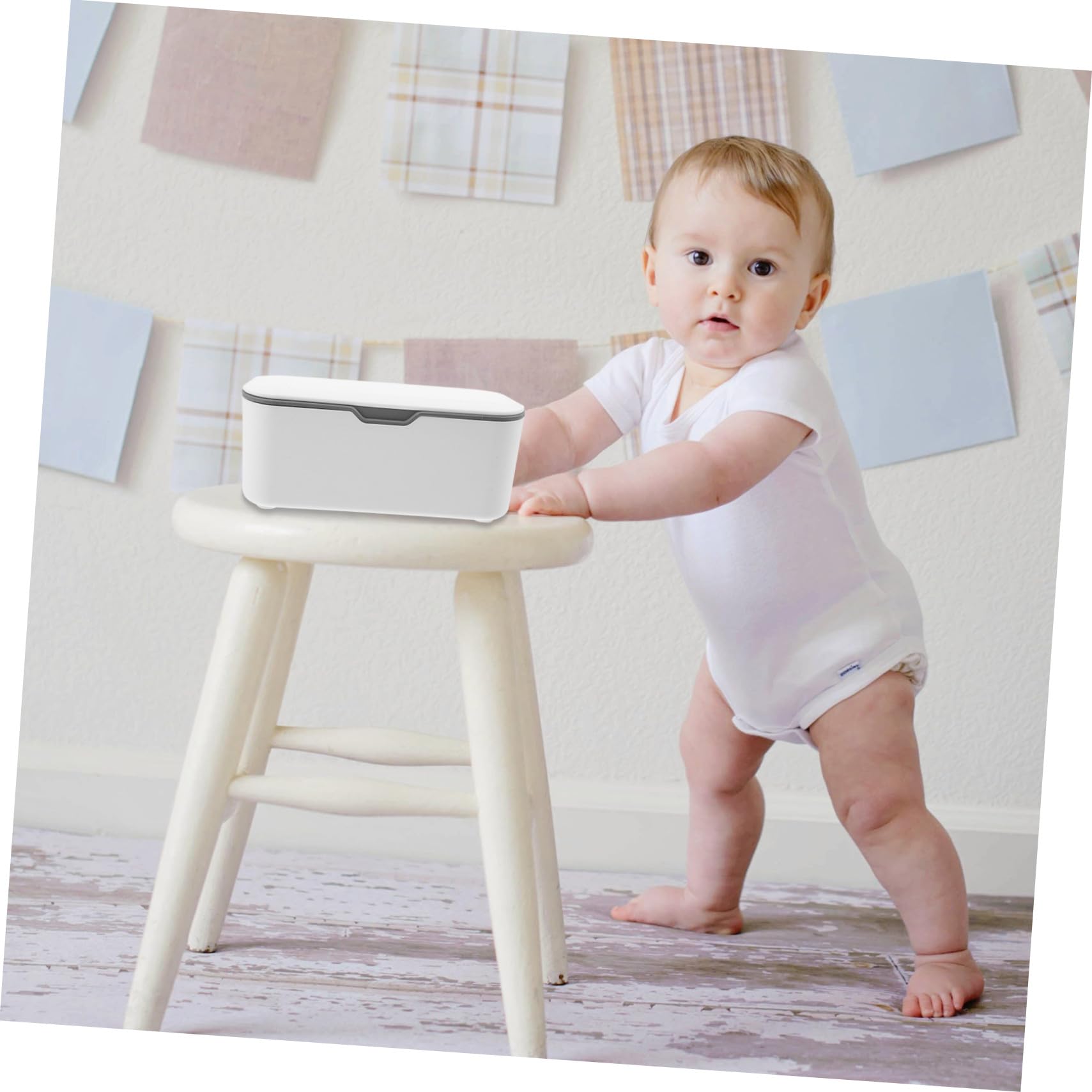Boîte à Lingettes Bébé Portable Couvercle, Lot de 2, Bleue