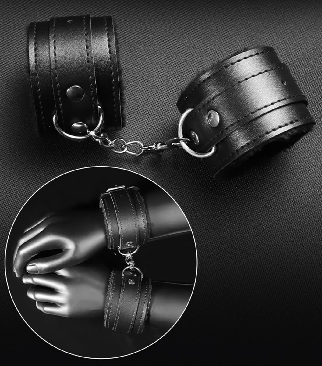 Ensemble de Remise en Forme en Cuir Noir 10 en 1, Haltérophilie et Muscles des Jambes, Cadeau de Couple