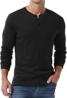 Sailwind Men's Long Sleeve Henley Shirt - Soft Breathable Stretchy Casual Button Pullover Tee for Everyday Comfort