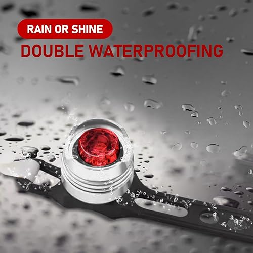 Miniatura 5 de 2 luces traseras de bicicleta, luz trasera de espejo con gemas de reflejos, luces LED de micro bicicleta con correa para ciclismo nocturno (plateado)