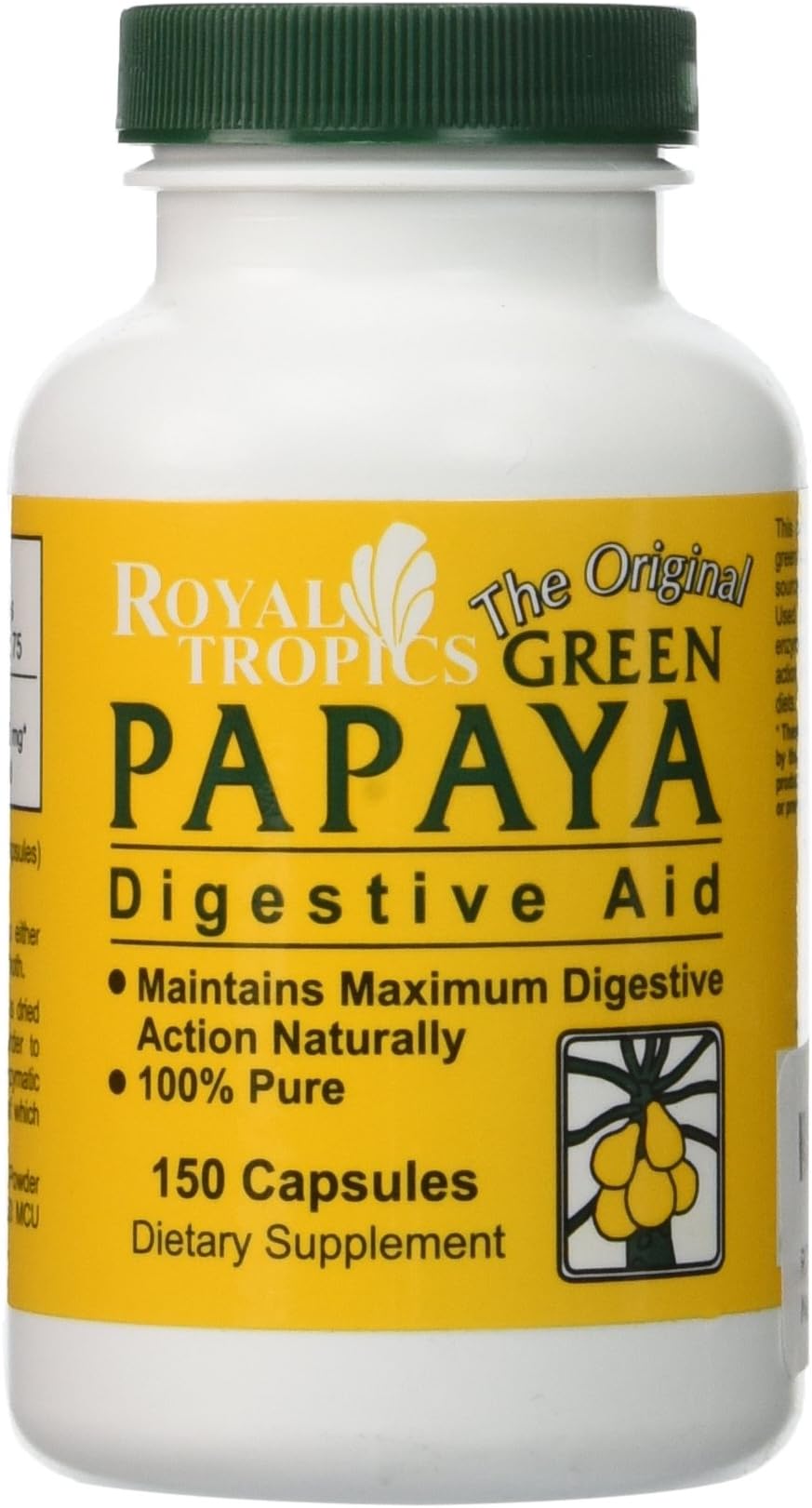 Royal Tropics The Original Green Papaya, Digestive Aid, 150 Capsules