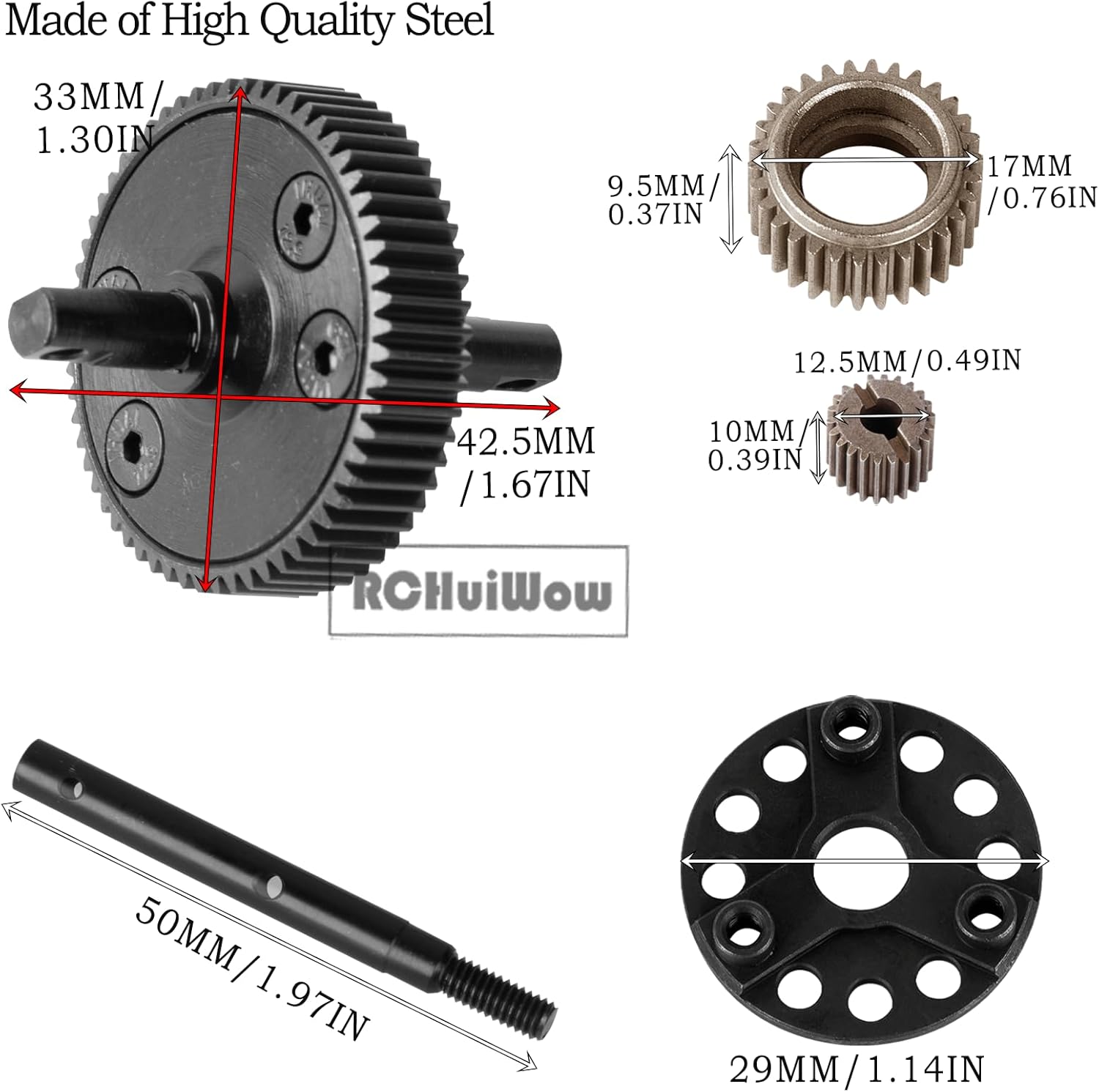 RC Transmission Gear &48P 86T w/19T 21T 23T Pinions &Slipper Clutch &Pressure Plate &Slipper Rebuild Kit Upgrades Part for 1/10 2WD Slash/Rustler/Stampede/Bandit 2WD(VXL) RC Car,Red