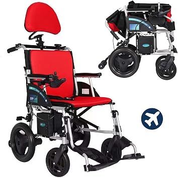 Folding Electric Wheelchair for Adults - Super Lightweight Motorized Power Wheelchairs with Headrest - Weighs Only 37 Lbs- 14.5 Mi Cruise Range - Silla De Ruedas Electrica -Supports Up to 260 Lbs