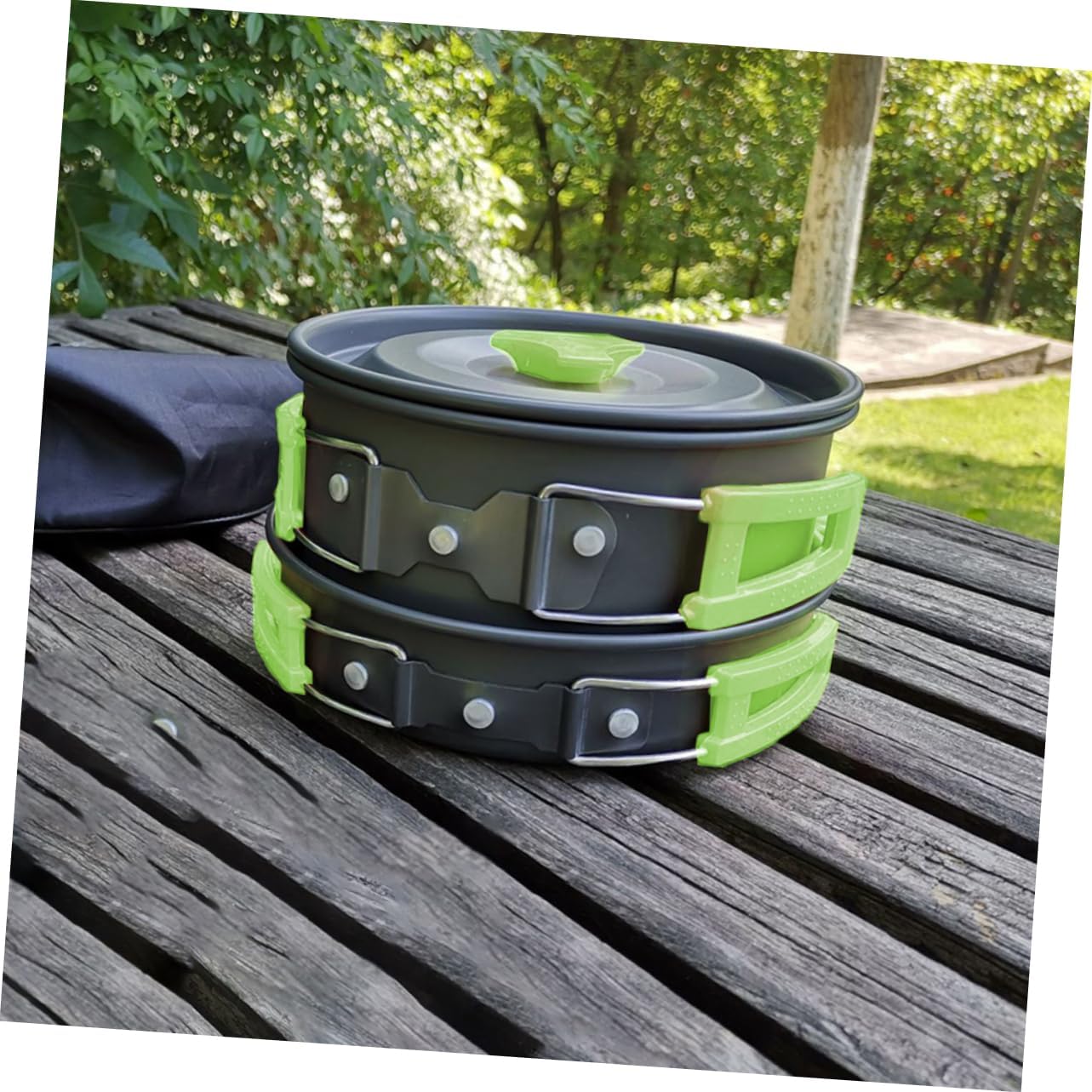 KICHOUSE 1 Set Portable Picnic Cookware for People Lightweight Durable Camping Cooking Tools and Easy to Carry for Outdoor BBQ and Backpacking