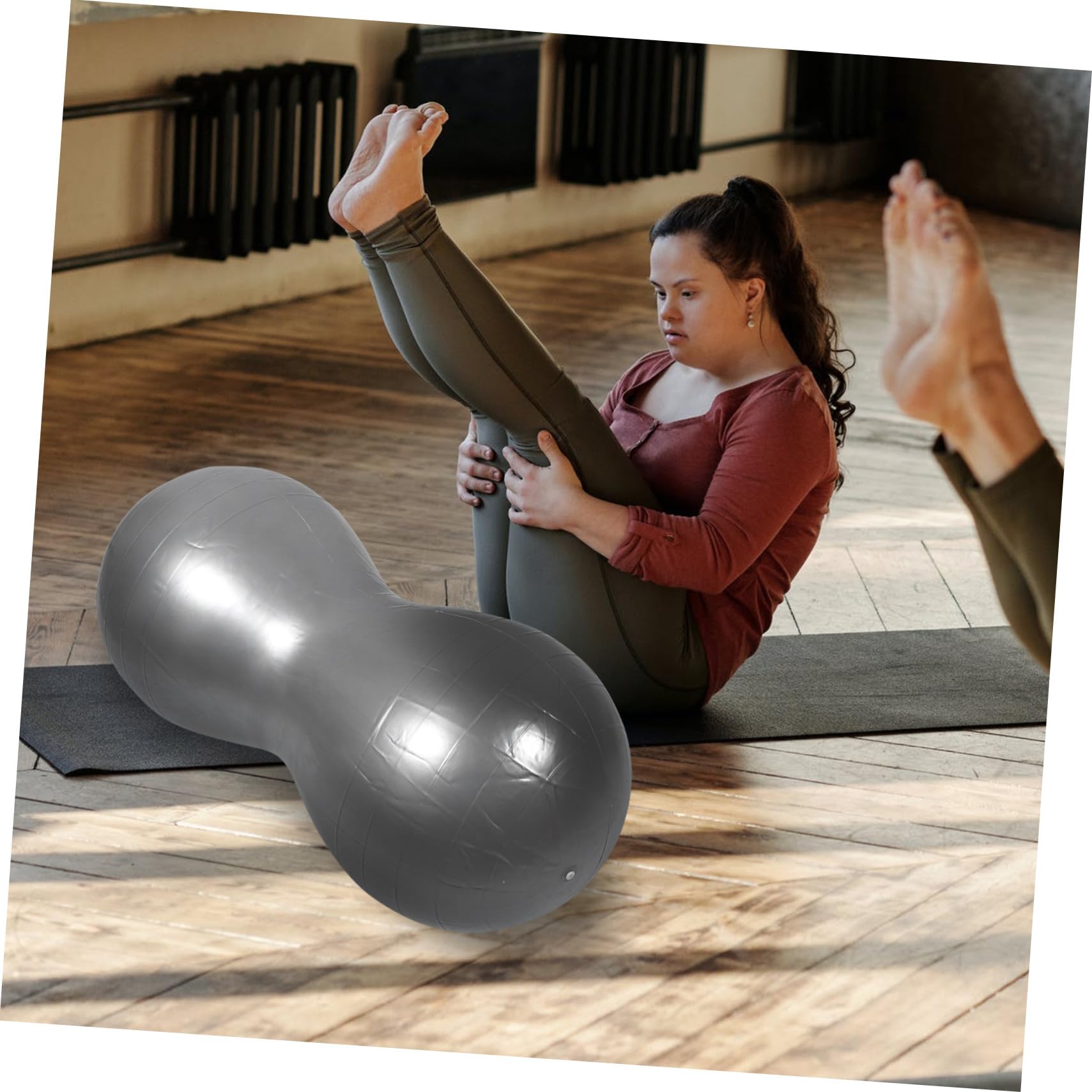 BESTonZON Anti Burst Yogabälle aus PVC mit Aufblasgerät Weiche Gymnastikbälle für Massage und Bodybuilding Tragbar und Robust für Yoga Zubehör
