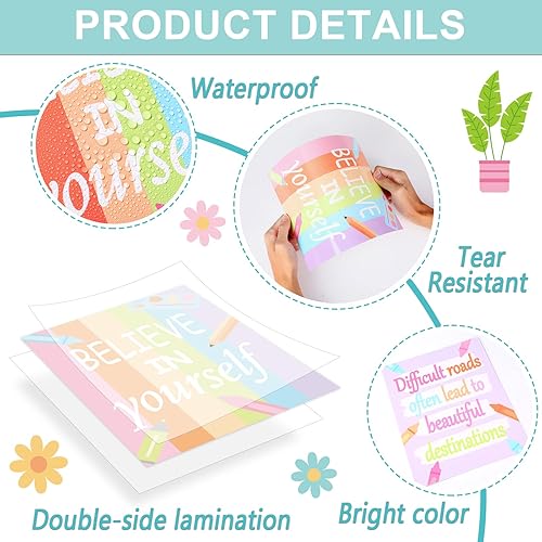 Miniatura 3 de 12 pósteres motivacionales para el aula, mentalidad de crecimiento, arte de pared educativo para profesores, decoración de tablero de anuncios