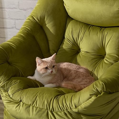 Miniatura 87 de HollyHOME - Silla perezosa grande de tela para sala de estar, silla de lectura, acogedora silla de descanso con reposabrazos, sofá de ocio, color