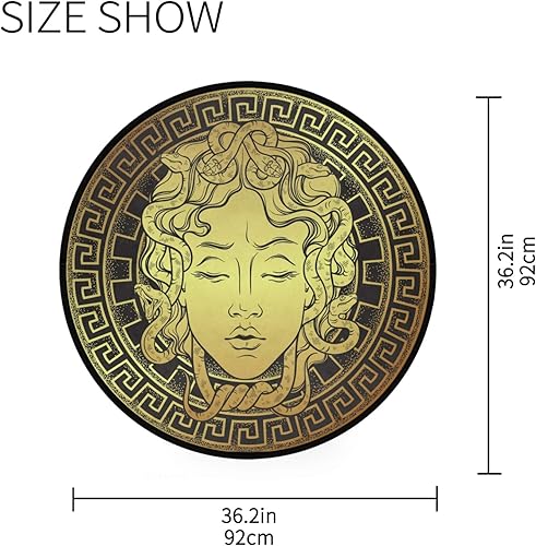 Miniatura 4 de Tarity Alfombras redondas antideslizantes para piso, 36.2 x 36.2 pulgadas, alfombras decorativas para sala de estar y dormitorio