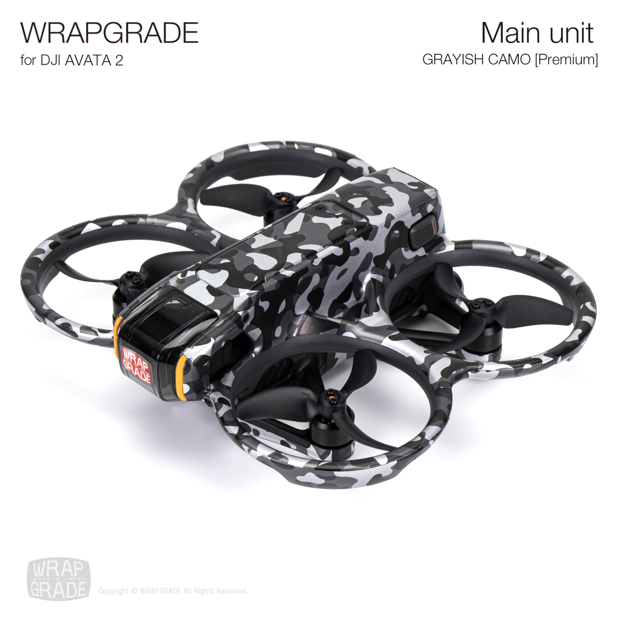 WRAPGRADE Skin Stickers Compatible with DJI Avata 2 (Grayish Camo), DJI Avata 2, 6.93 x 4.09 x 3.03 inches - Image 3
