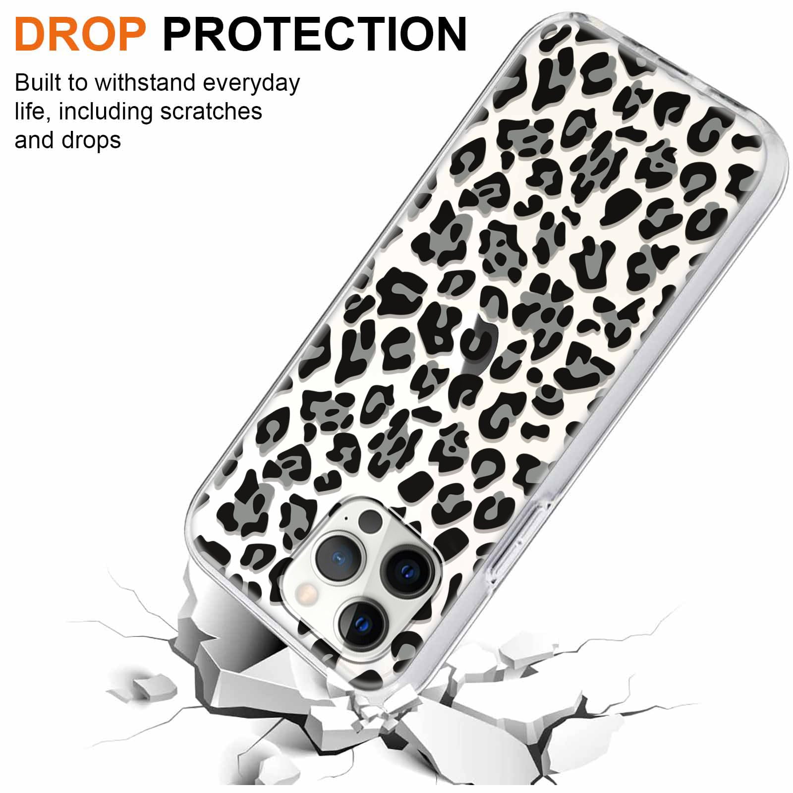 Yoedge 2 × Cover per iPhone 15 Pro Max 6,7" - Custodia Marrone Leopardo per Telefono in Trasparente con Aesthetic Disegni, Custodie per Cellulare in Silicone TPU per iPhone 15 Pro Max case - Vista 5