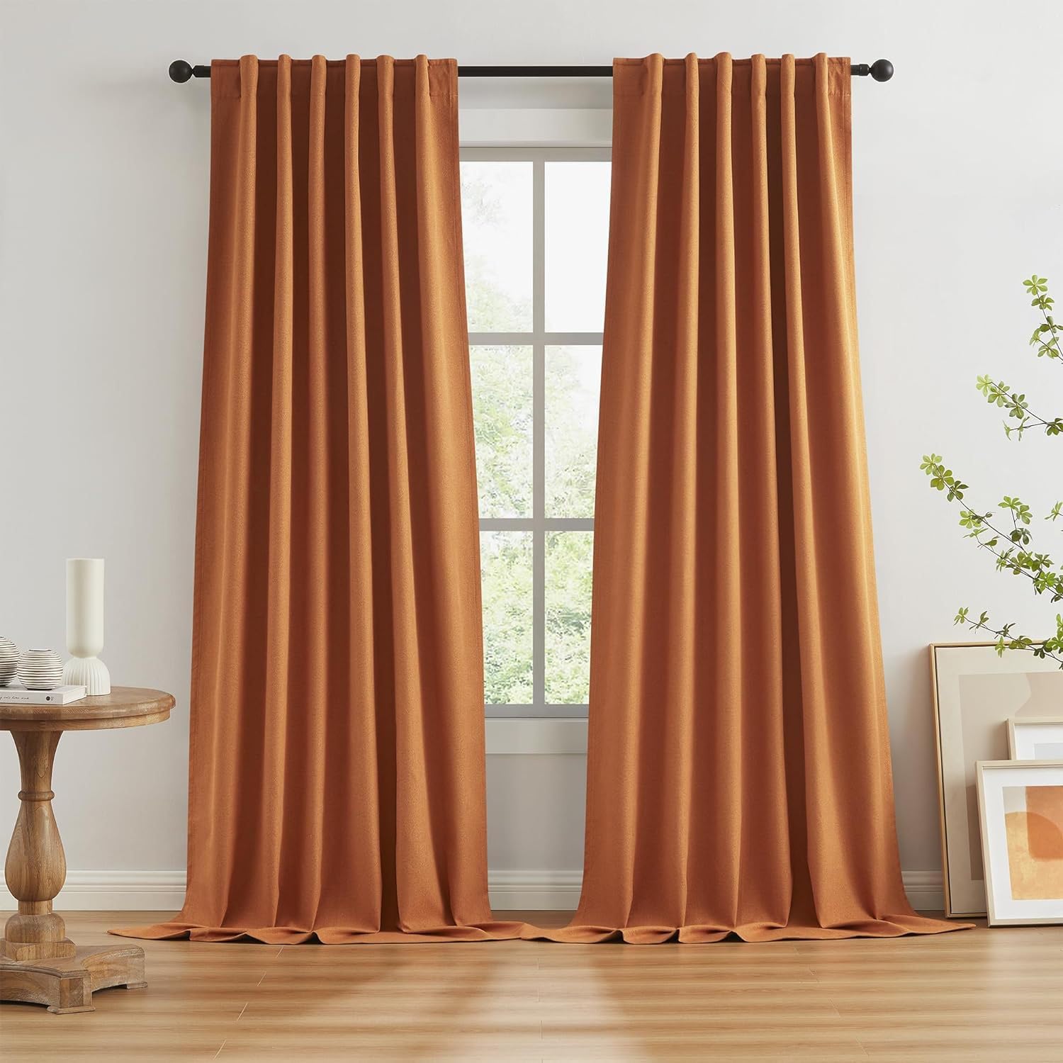 Blackout ains - Tende termiche effetto lino, 177 x 145 cm, per soggiorno e camera da letto, protezione dal freddo