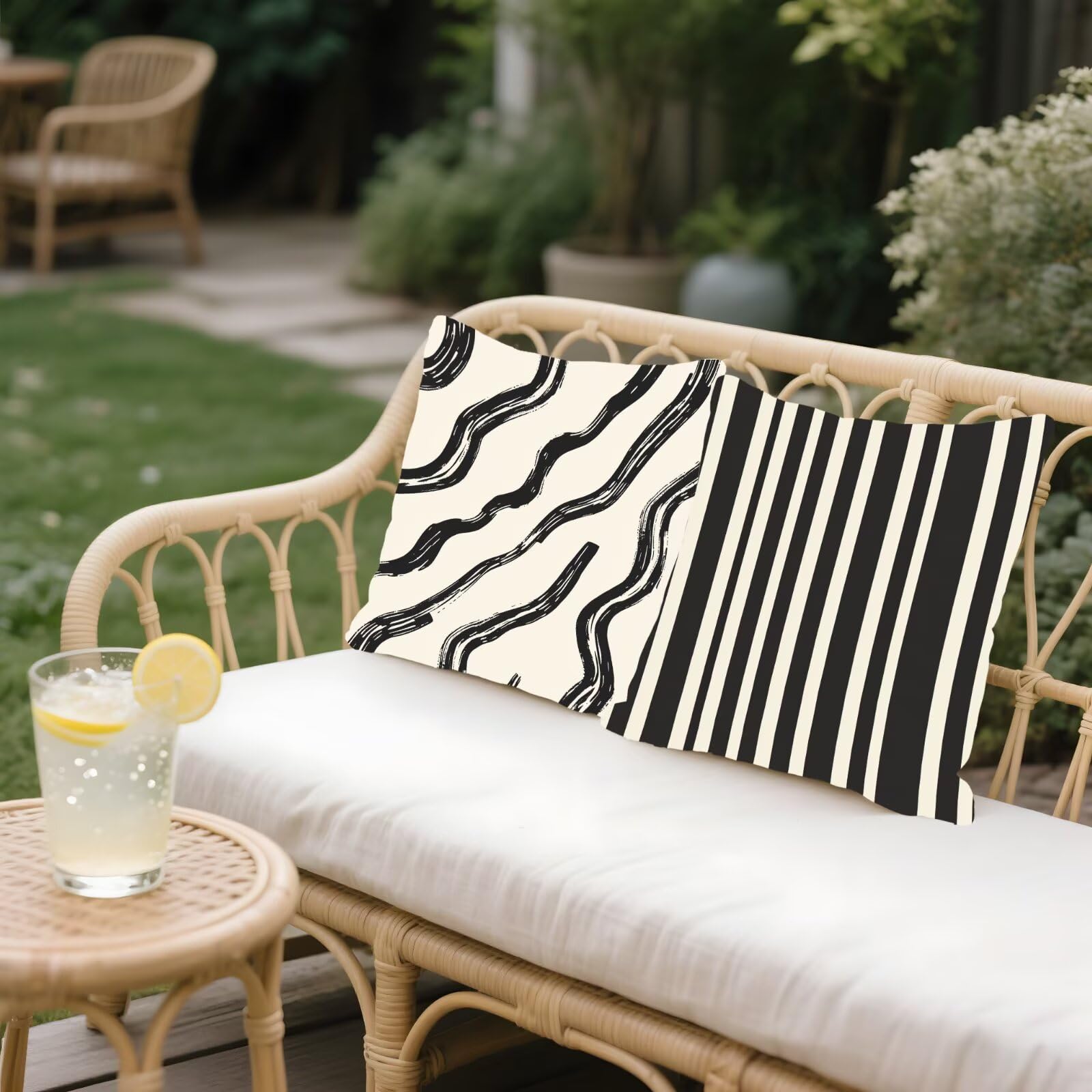 Cojines Sofa Fundas Cojines 50x50cm SúPer Suave Cojin Geometría Raya Juego de 4, Fundas Almohada Impermeable Exterior, Interior Y Exterior Cojin Decorativos, Para JardíN SalóN Regalos NavideñOs P-337