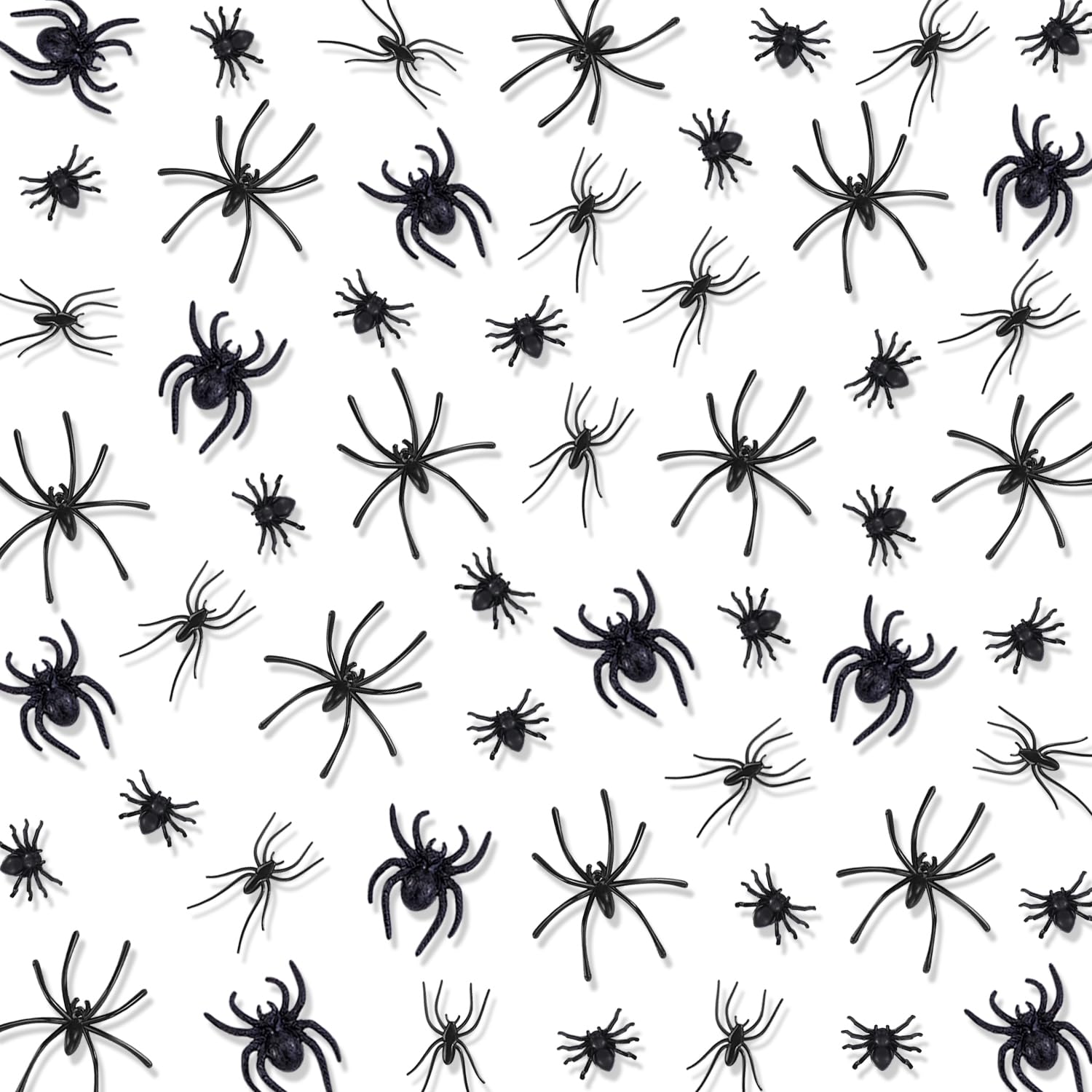 120 PCS Realistic Plastic Spiders 4 Sizes Black Small Spiders Mini Fake Spider Toys for Halloween Prank Prop Home Party Decorations