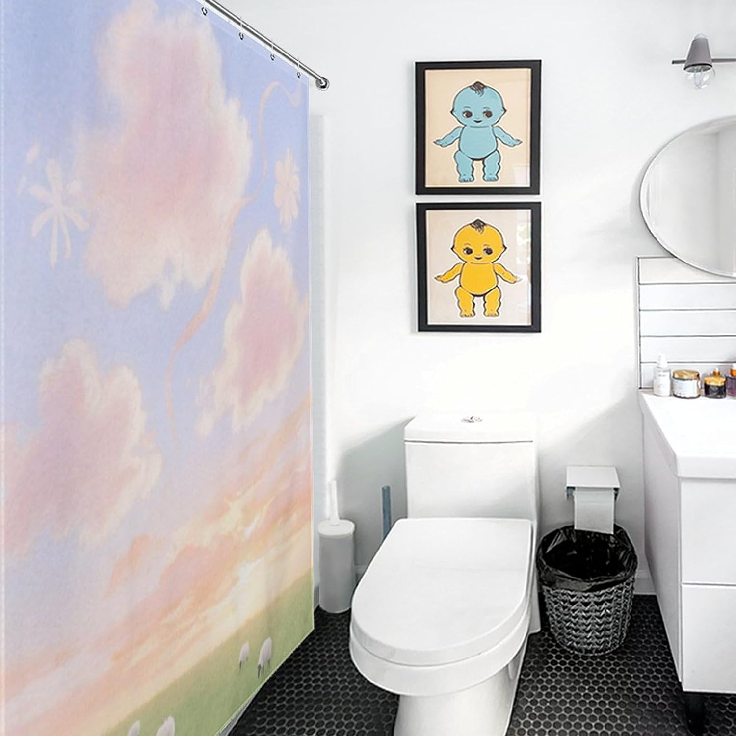 Shower Curtains Fabric Shower Curtain Liner Liner Showers Curtain Clouds Showers Curtin Opaque for Privacy Protection Water Splash Protection High Aesthetics