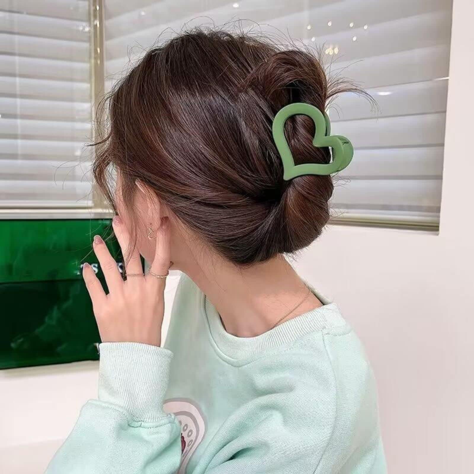 TRHDFW Large Jelly Hair Clips Hair Claw Clips for Women Girls Hair Clips for Thin Thick Curly Hair Non-slip Ponytail Holder Clip - Image 4