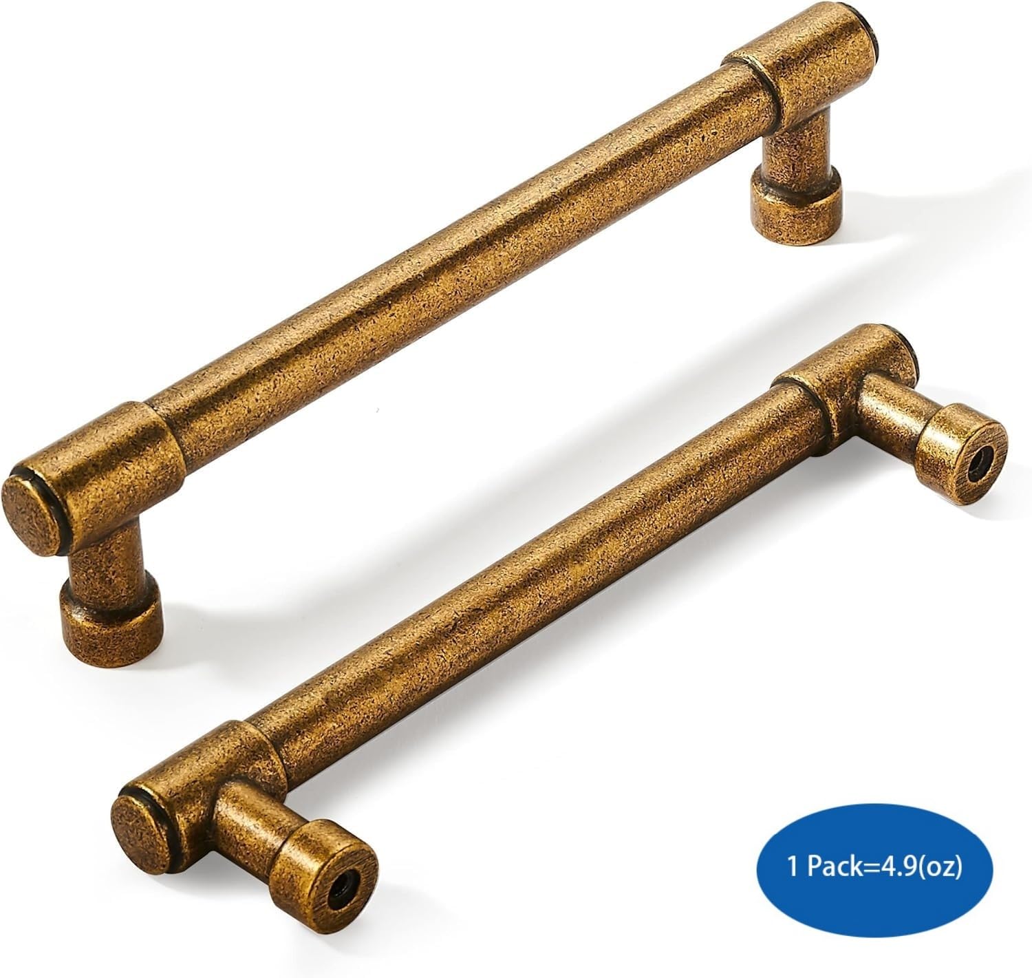 KHTUMEWARE-5 Antique Brass Cabinet Pulls CTC 5 in (128 mm) 6-Pack in Antique Brass — KHTUMEWARE