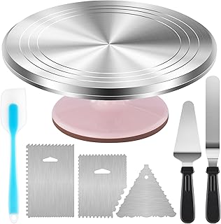 Kootek Aluminium Cake Turntable Set, Baking Tools with Revolving 12