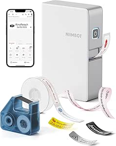 NIIMBOT N1 Label Printer, B18 Upgrade Self-Adhesive Labelling Device, Portable Thermal Transfer Label Printer, Colour Printing Labels, Supports Printing of Gift Ribbons