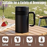 Vista 6 de Botella de agua aislada de 17 onzas, taza de café de viaje de acero inoxidable, tazas de viaje aisladas para calientes y fríos, vaso de café aislado