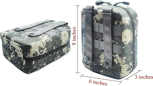 Vista 16 de Carlebben EMT Pouch MOLLE Ifak bolsa táctica MOLLE Medical First Aid Kit Utility Pouch (con suministros médicos rojo)