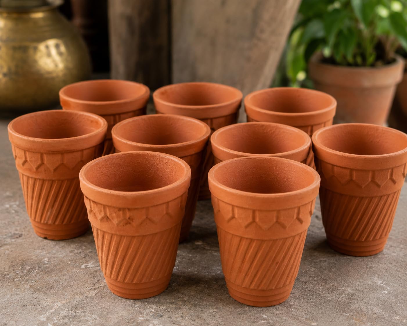 Handmade Terracotta Tea Cups - 20 Pack -1 Handmade Terracotta Tea Cups - 20 Pack -1