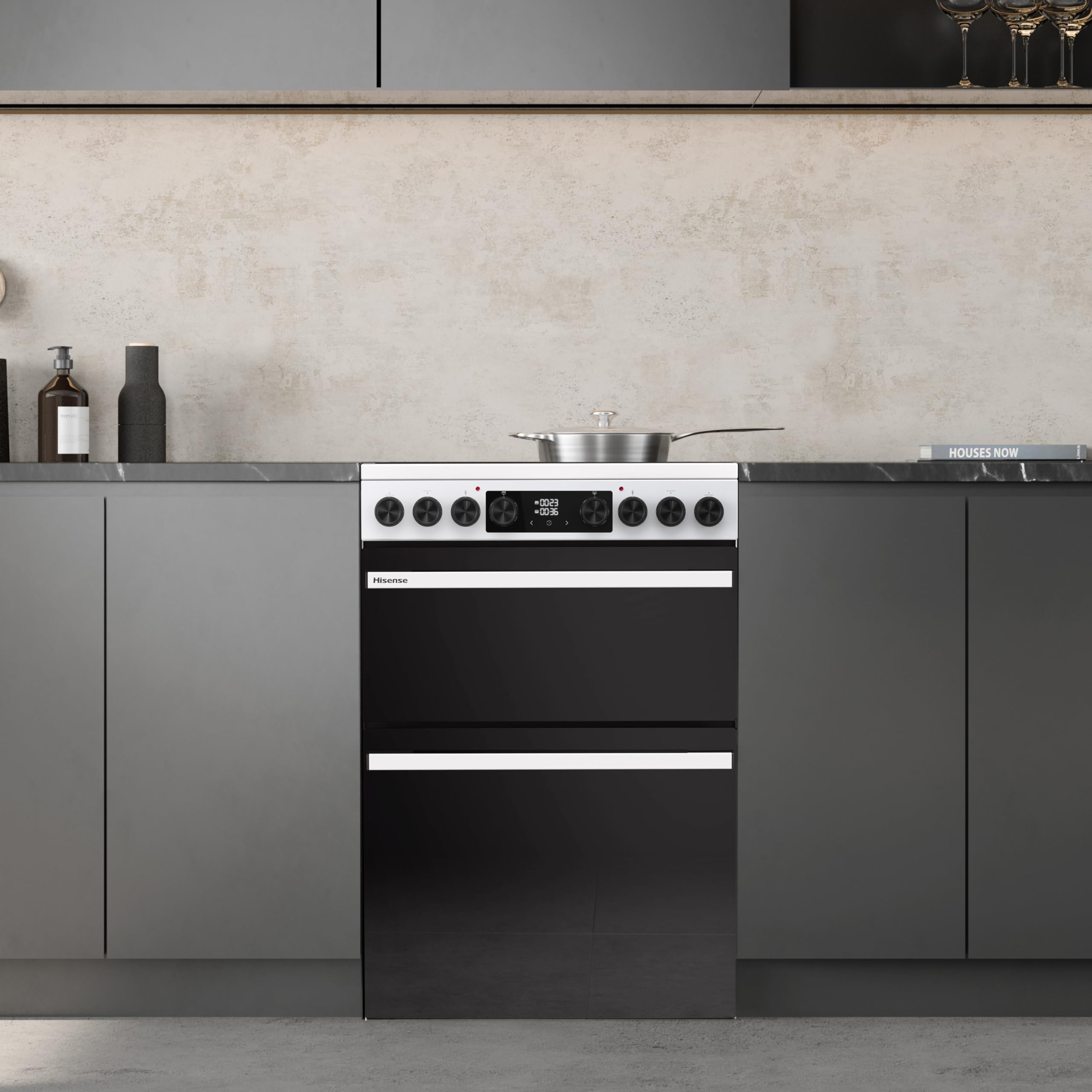 Hisense Hi6 Max 60cm Electric Cooker with Ceramic Hob HDCEC6C20W - White - A Rated — view 2