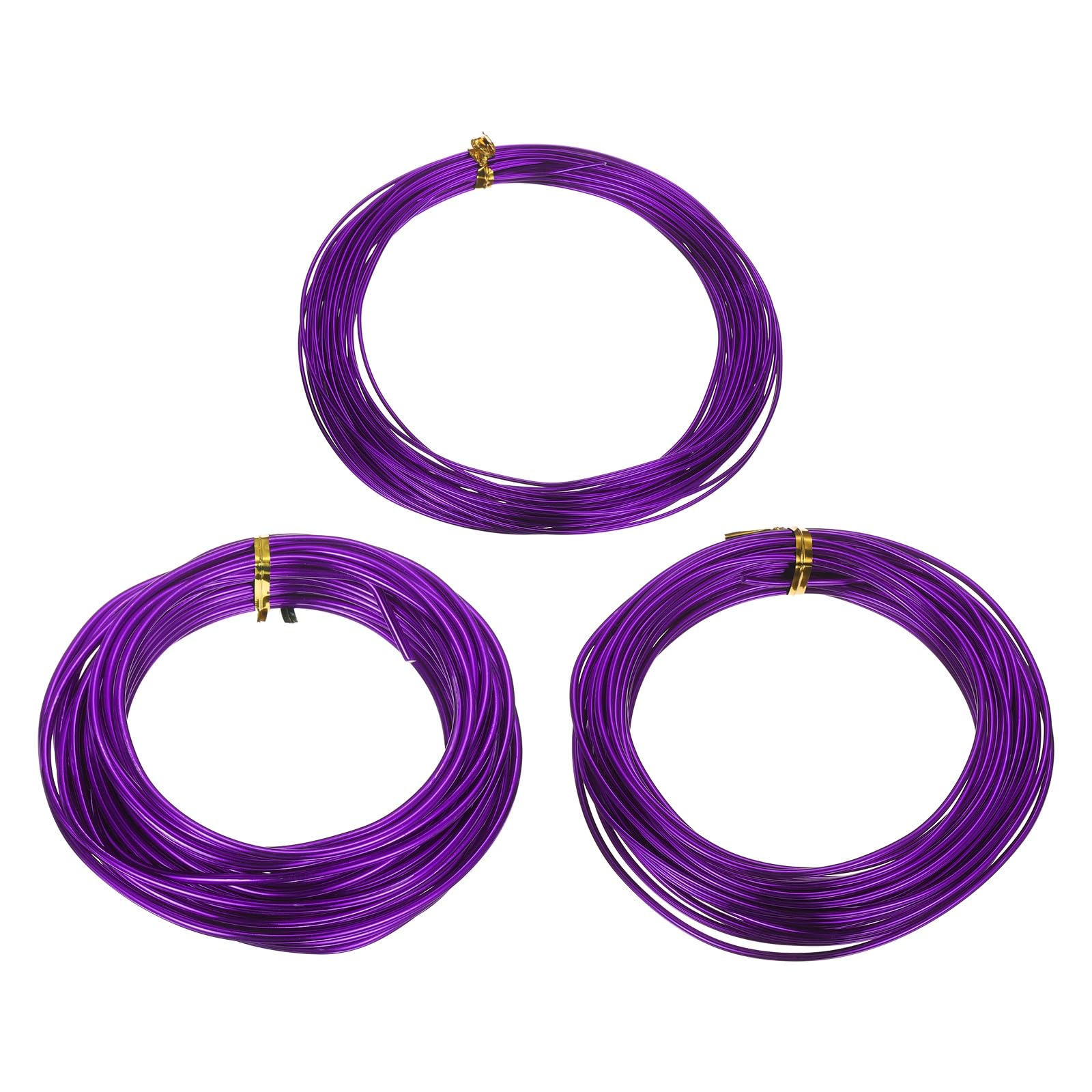 sourcing map 3 Roll Bonsai Wire 1/2/3mm Each Roll 32.8ft (10m) Anodized Aluminum Bonsai Wire for Gardening Tree Branch Fixing DIY Crafting, Purple — image 1