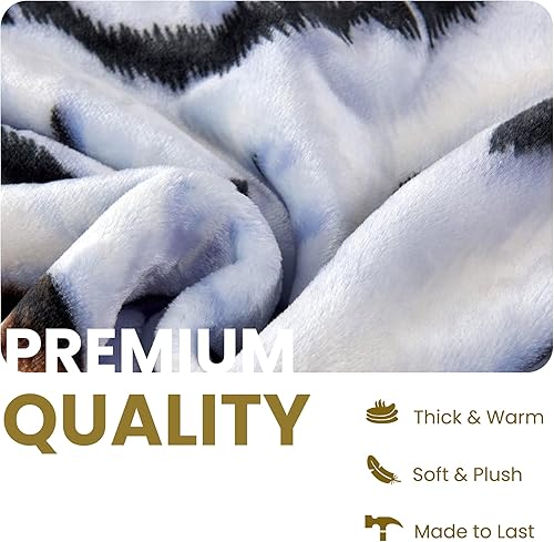 Miniatura 3 de YHSF Manta coreana de visón sintético, 2 capas gruesas y suaves, reversible, manta de invierno de felpa, cálida y acogedora manta Raschel sedosa,