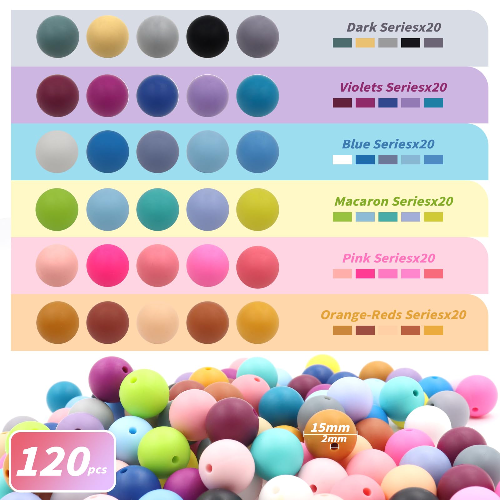 シリコンビーズ　大量 Amazon.co.jp: Jyongmer シリコンビーズ 120個 30色 15mm シリコン