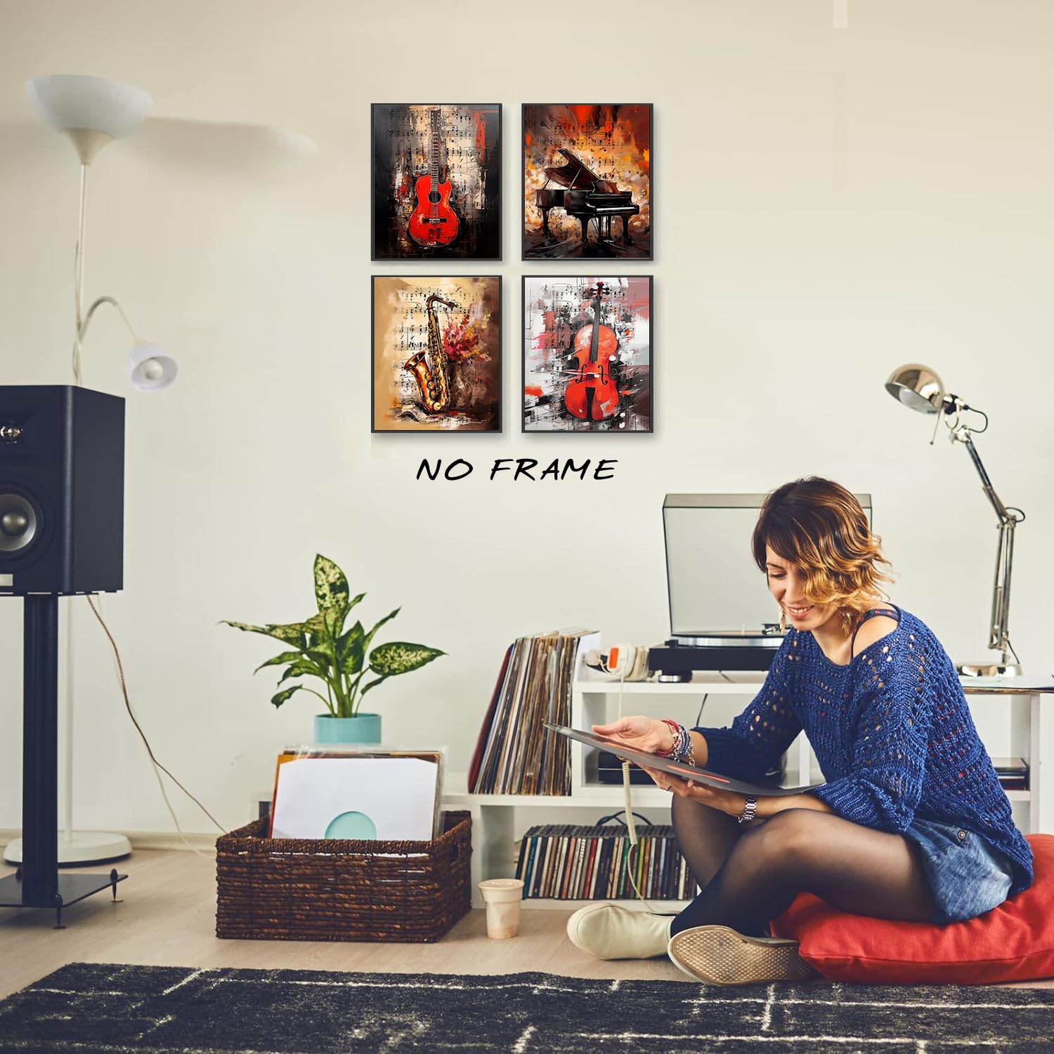 Amazon.com: NIIORE Vintage Music Themed Wall Art Canvas, Guitar