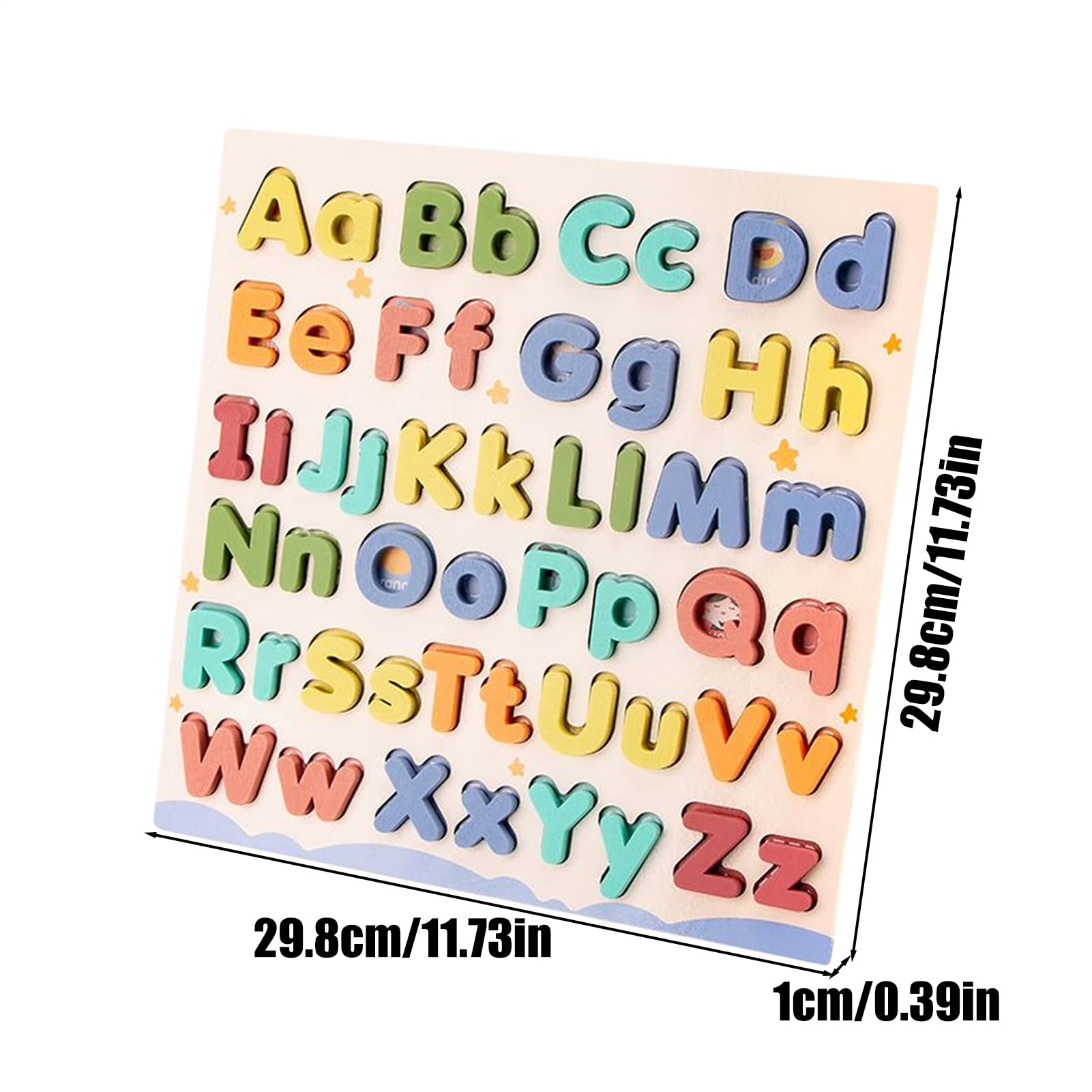 Puzzle Alphabet en Bois Montessori Jouet Éducatif Préscolaire Tableau Lettres Majuscules et Minuscules