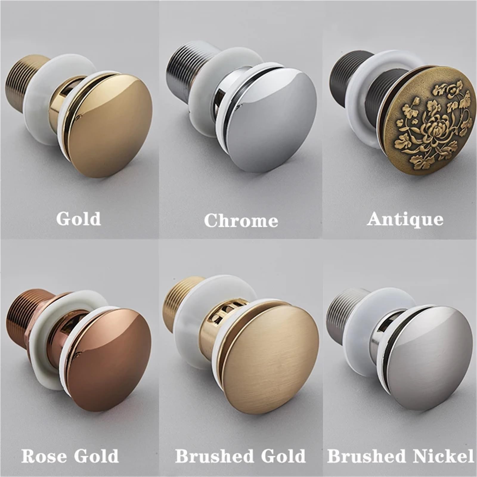 Pulsante di scarico pop-up Lavandino del bagno Scolapiatti Sifone Tappo Rubinetto for lavabo Accessorio Tubo for Nero cromato per lavandini da bagno(Nickel A)