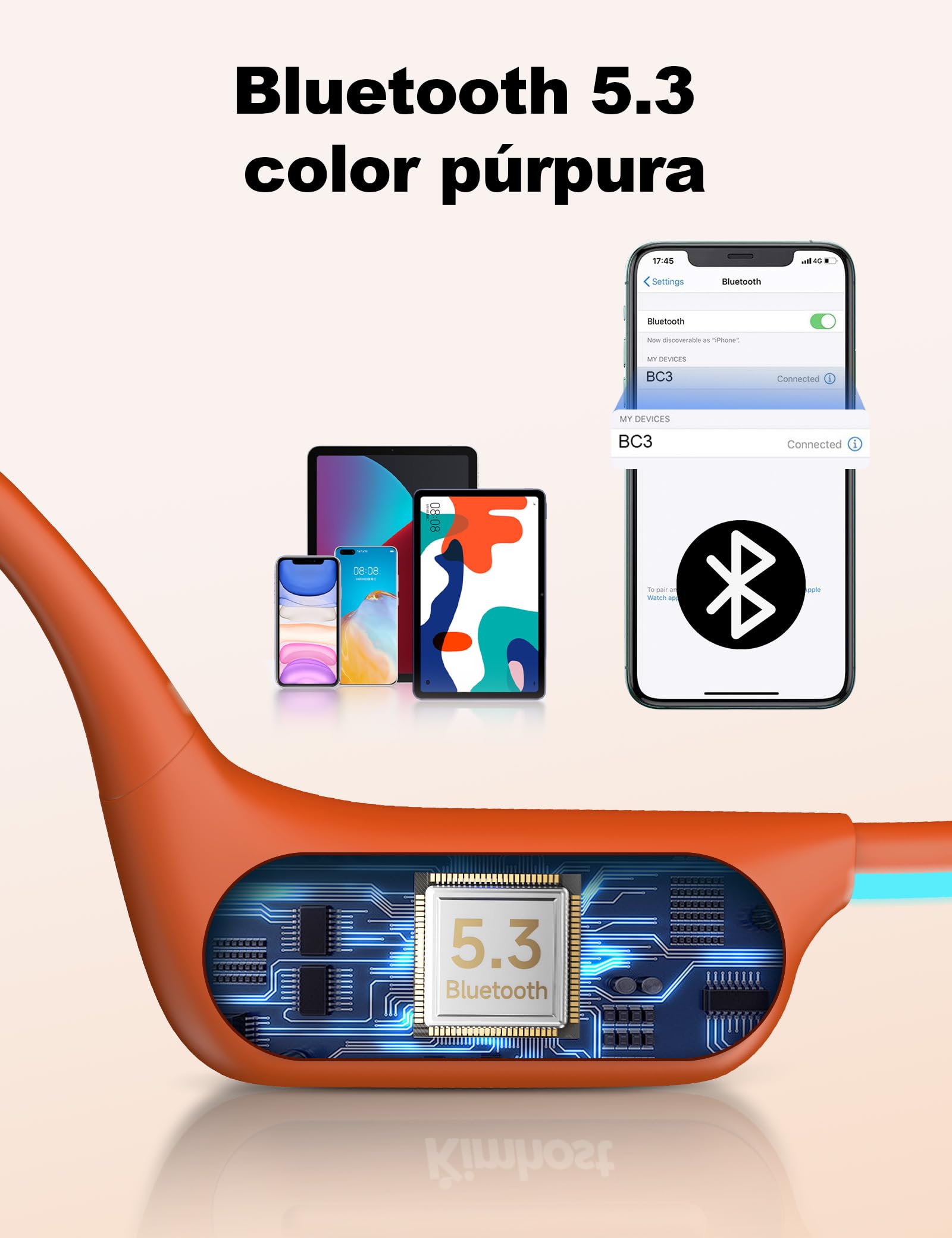 Cuffie a Conduzione Ossea da Nuoto IP68 Impermeabili con Lettore MP3 32GB - Auricolari Sportivi Wireless Bluetooth con Microfono Incorporato, Design Open-Ear per Corsa, Ciclismo e Nuoto