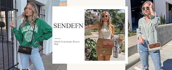 SENDEFN Small Crossbody Phone Purses for Women Vegan Leather Crossbody Bags Shoulder Handbags | Small