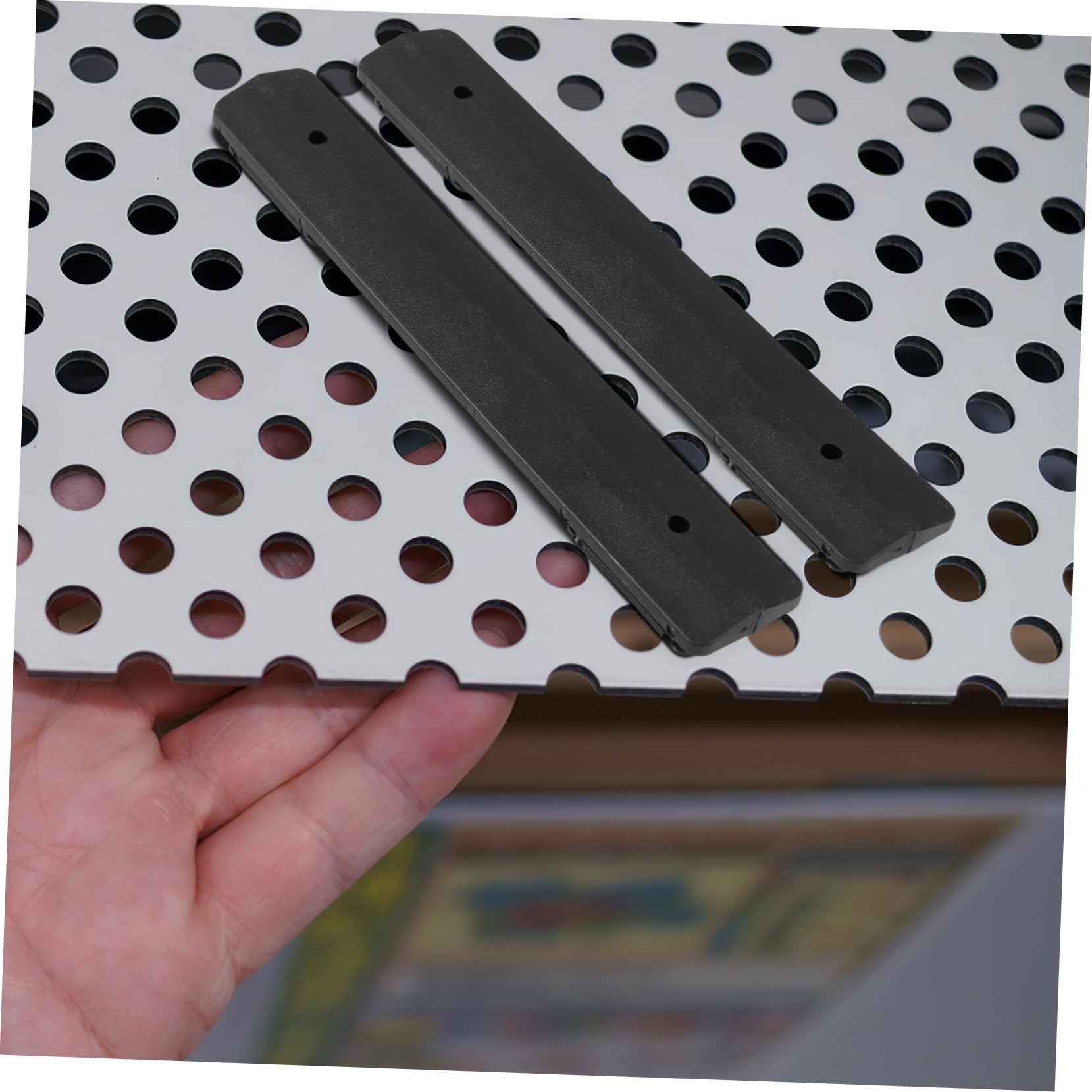 VILLFUL 2 Pack Heavy Duty Plastic Perforated Board Connectors Hooks for Garage Kitchen Organization