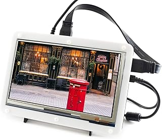 TOP1 7 inch Capacitive Touch Screen LCD (C) with Bicolor Protection case 1024×600 Pixels HDMI-Compatible IPS Display for Raspberry Pi 4/3B+ Computer Monitor