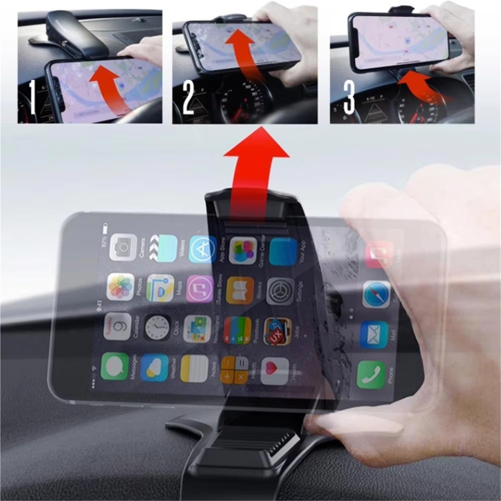 Per Iphone Supporto Universale Per Telefono Auto Supporto Cellulare In Auto Display GPS Accessori Per Staffa Cruscotto Porta Cellulare Auto