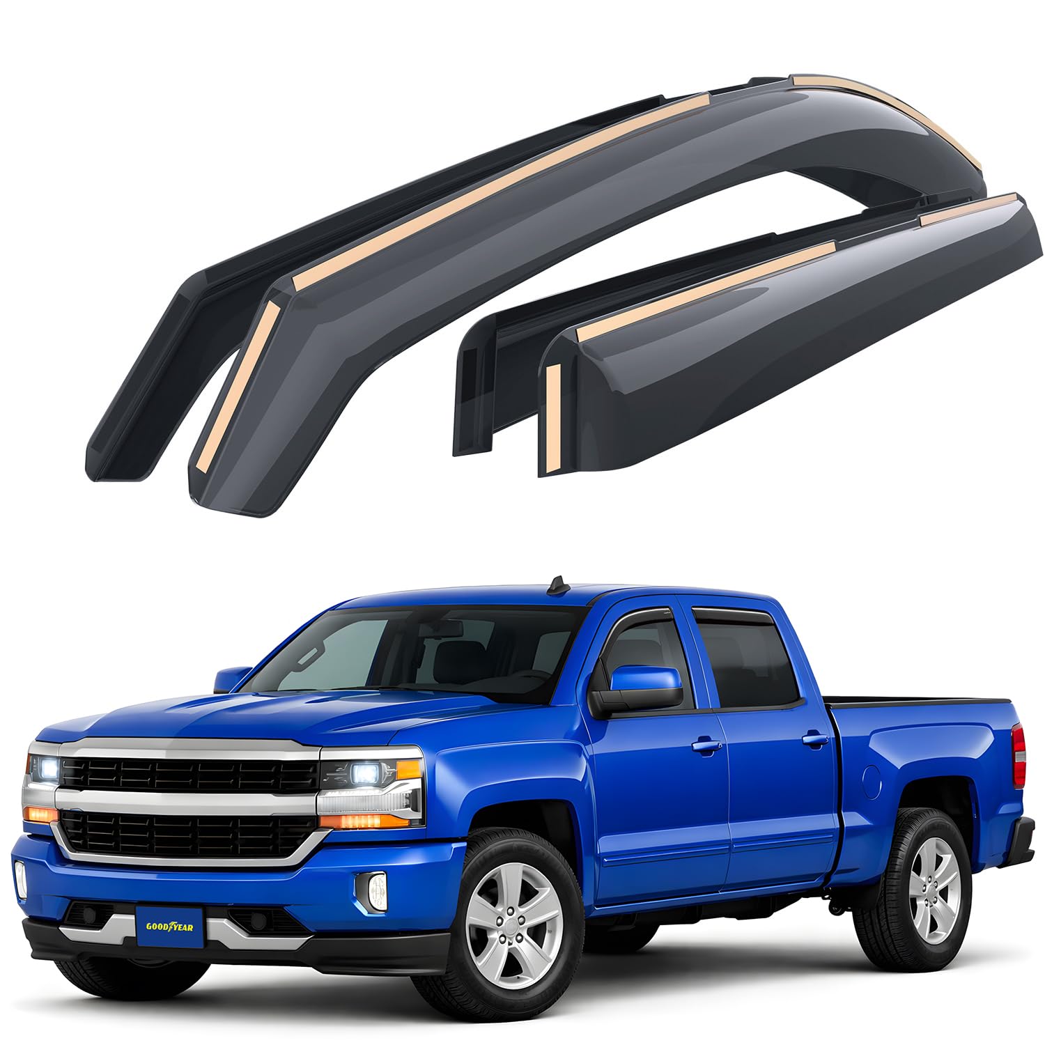 Goodyear Shatterproof In-Channel Window Deflectors for Chevy Silverado/GMC Sierra