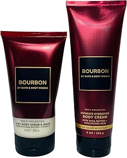 Bath & Body Works Men's Bourbon Ultimate Hydration Body Cream and Body Scrub